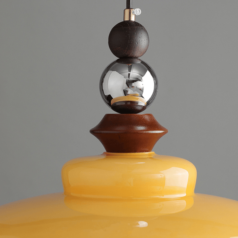Middeleeuwse stijl glas beige eetkamer hanglamp - Stralend thuis Amsterdam