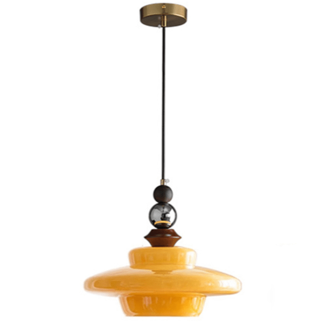 Middeleeuwse stijl glas beige eetkamer hanglamp - Stralend thuis Amsterdam