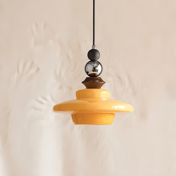 Middeleeuwse stijl glas beige eetkamer hanglamp - Stralend thuis Amsterdam