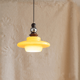 Middeleeuwse stijl glas beige eetkamer hanglamp - Stralend thuis Amsterdam