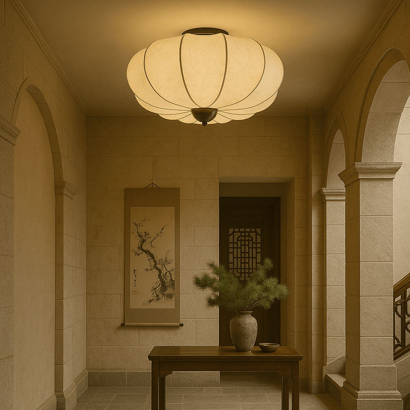 Middeleeuwse zijden plafondlamp - Stralend thuis Amsterdam