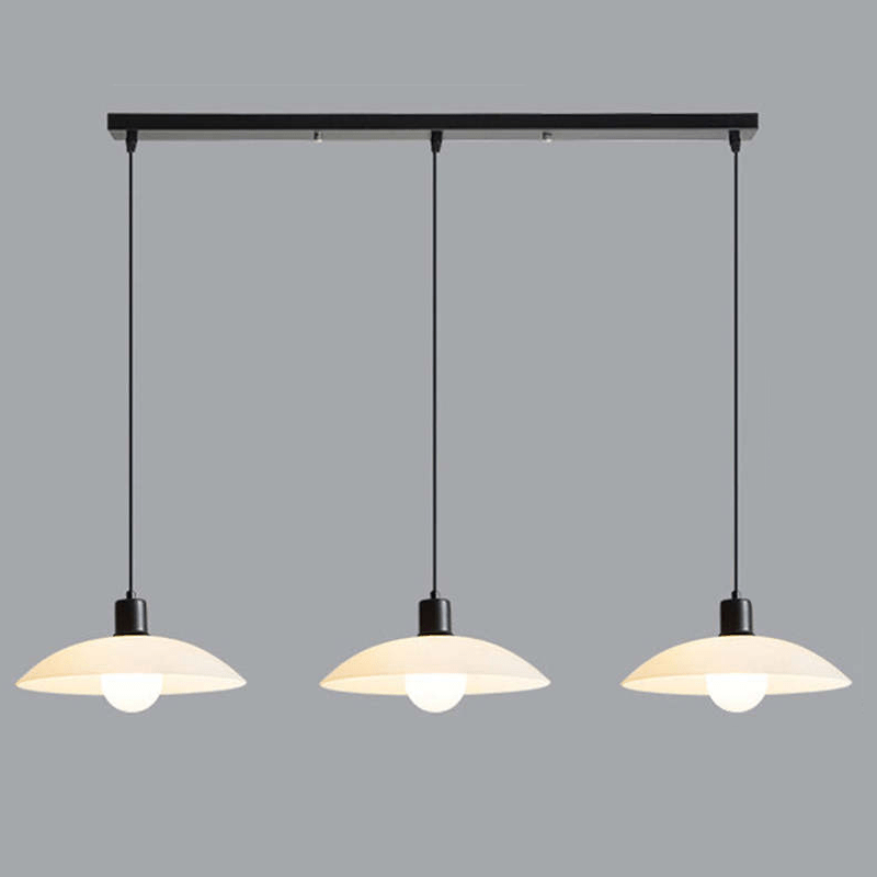 Minimalistische Witte Schijf Glazen Hanglamp - Stralend thuis Amsterdam
