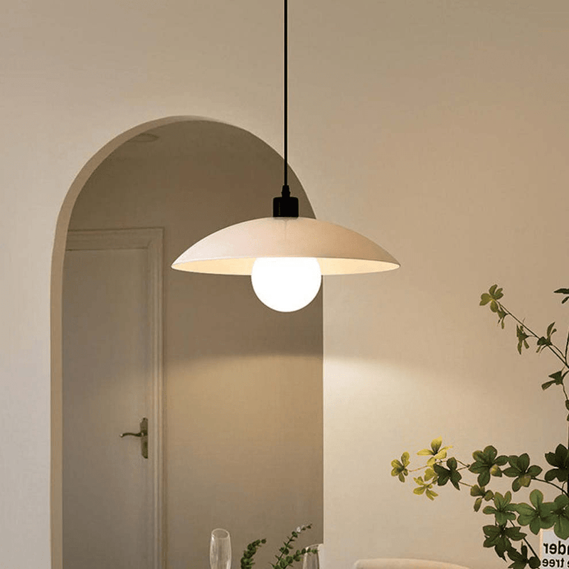 Minimalistische Witte Schijf Glazen Hanglamp - Stralend thuis Amsterdam
