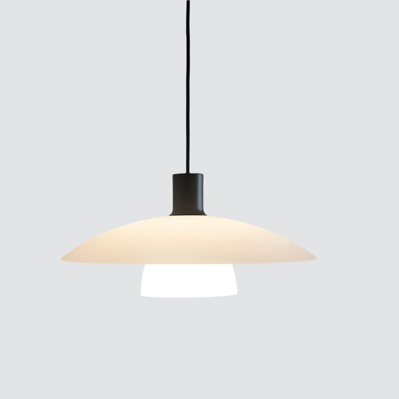Minimalistische Witte Schijf Glazen Hanglamp - Stralend thuis Amsterdam