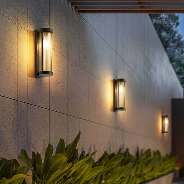 Moderne Cilindrische Metaal & Glas IP65 Waterdichte Buitenlamp - Stralend thuis Amsterdam