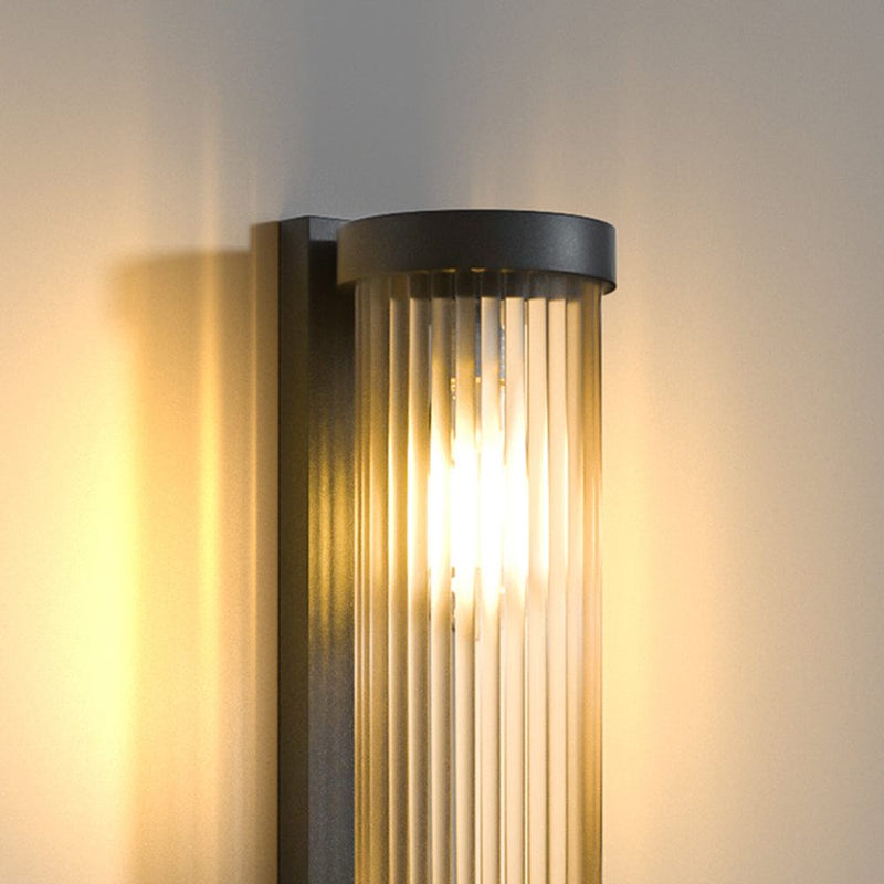 Moderne Cilindrische Metaal & Glas IP65 Waterdichte Buitenlamp - Stralend thuis Amsterdam