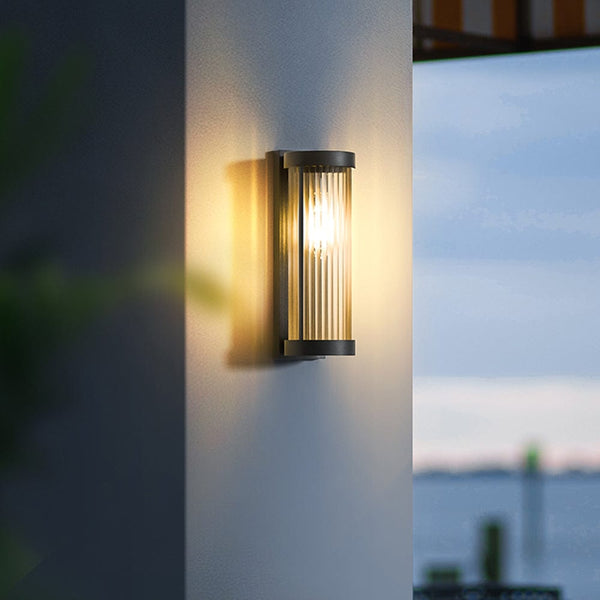 Moderne Cilindrische Metaal & Glas IP65 Waterdichte Buitenlamp - Stralend thuis Amsterdam