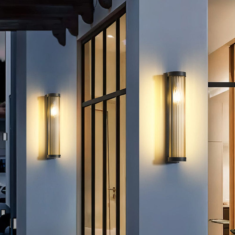 Moderne Cilindrische Metaal & Glas IP65 Waterdichte Buitenlamp - Stralend thuis Amsterdam