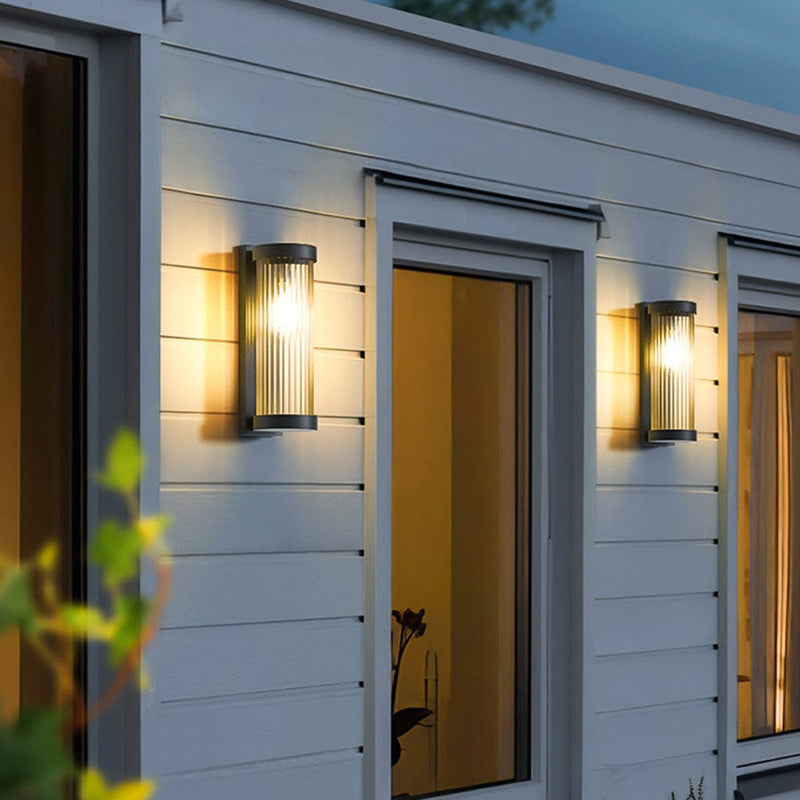 Moderne Cilindrische Metaal & Glas IP65 Waterdichte Buitenlamp - Stralend thuis Amsterdam