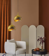 Moderne gouden glazen hanglamp - Stralend thuis Amsterdam