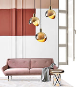 Moderne gouden glazen hanglamp - Stralend thuis Amsterdam