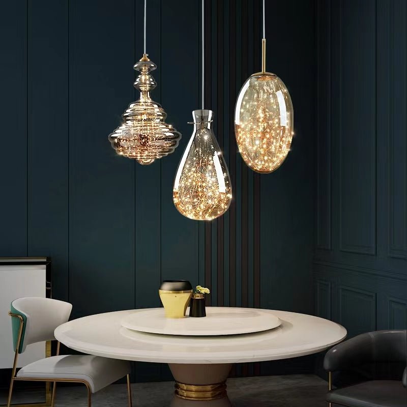 Moderne Grijze Glas Sterrenhemel Hanglamp - Stralend thuis Amsterdam