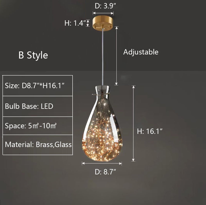 Moderne Grijze Glas Sterrenhemel Hanglamp - Stralend thuis Amsterdam