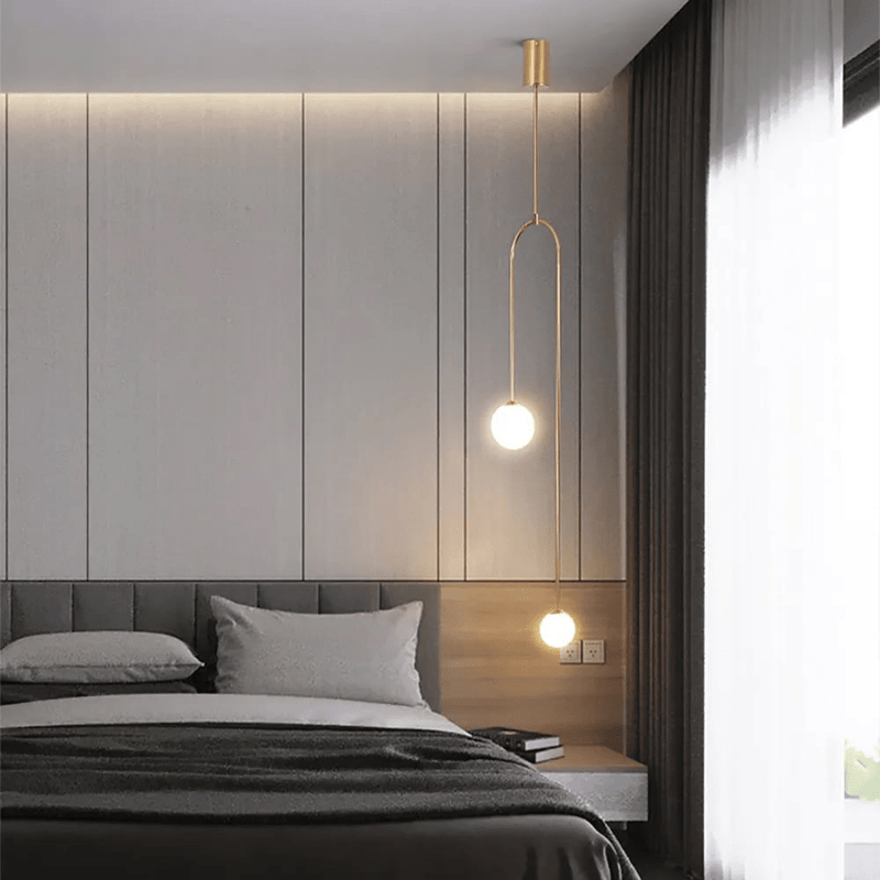 Moderne Hanglamp Glazen Bol 2 - Lichts U - Vormig voor Woonkamer en Slaapkamer - Stralend thuis Amsterdam