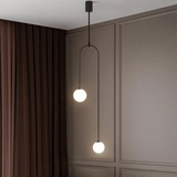 Moderne Hanglamp Glazen Bol 2 - Lichts U - Vormig voor Woonkamer en Slaapkamer - Stralend thuis Amsterdam