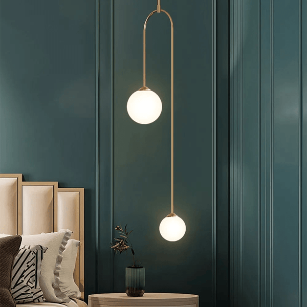 Moderne Hanglamp Glazen Bol 2 - Lichts U - Vormig voor Woonkamer en Slaapkamer - Stralend thuis Amsterdam