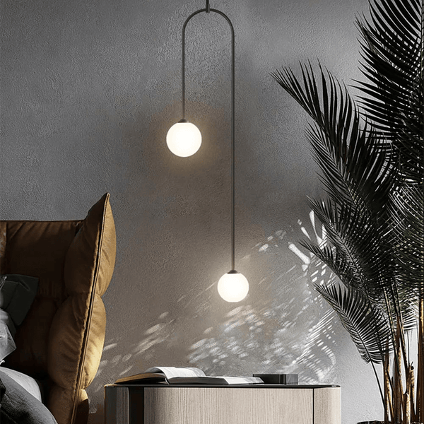 Moderne Hanglamp Glazen Bol 2 - Lichts U - Vormig voor Woonkamer en Slaapkamer - Stralend thuis Amsterdam