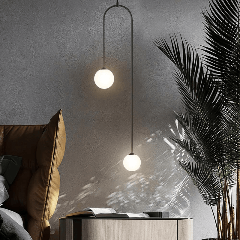 Moderne Hanglamp Glazen Bol 2 - Lichts U - Vormig voor Woonkamer en Slaapkamer - Stralend thuis Amsterdam