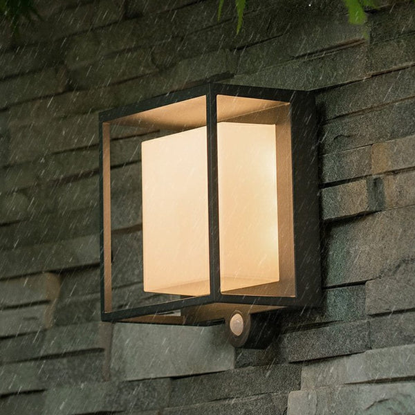 Moderne Rechthoekige Acryl Sensor Zonne - energie IP65 Waterdichte Buitenmuurlamp - Stralend thuis Amsterdam