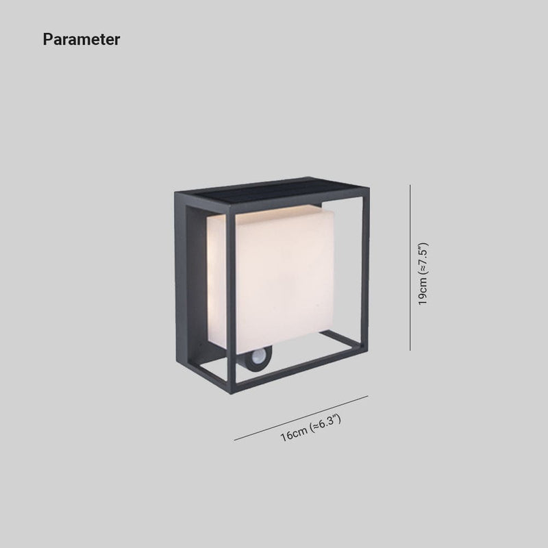 Moderne Rechthoekige Acryl Sensor Zonne - energie IP65 Waterdichte Buitenmuurlamp - Stralend thuis Amsterdam