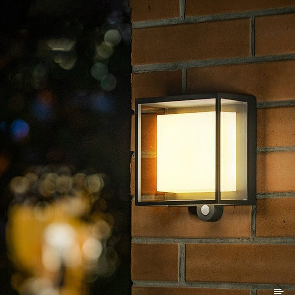 Moderne Rechthoekige Acryl Sensor Zonne - energie IP65 Waterdichte Buitenmuurlamp - Stralend thuis Amsterdam