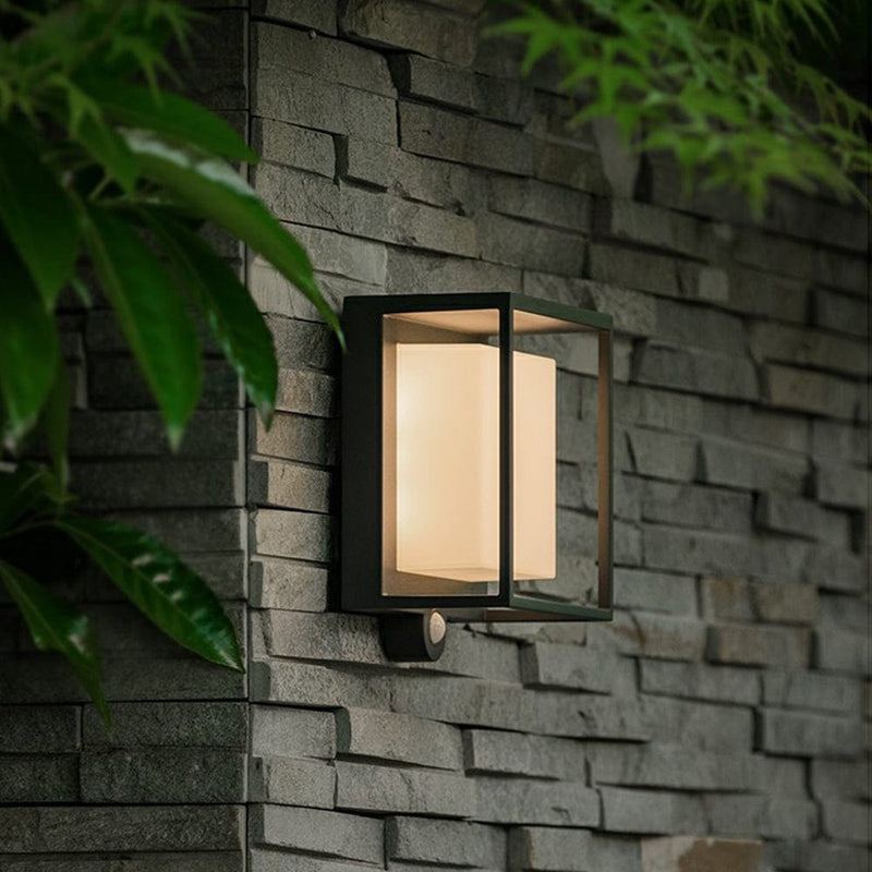 Moderne Rechthoekige Acryl Sensor Zonne - energie IP65 Waterdichte Buitenmuurlamp - Stralend thuis Amsterdam