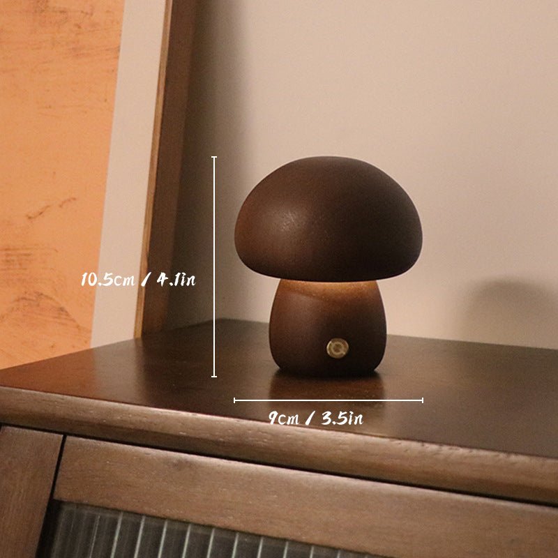 Oplaadbare Houten Paddestoelen Tafellamp - Stralend thuis Amsterdam