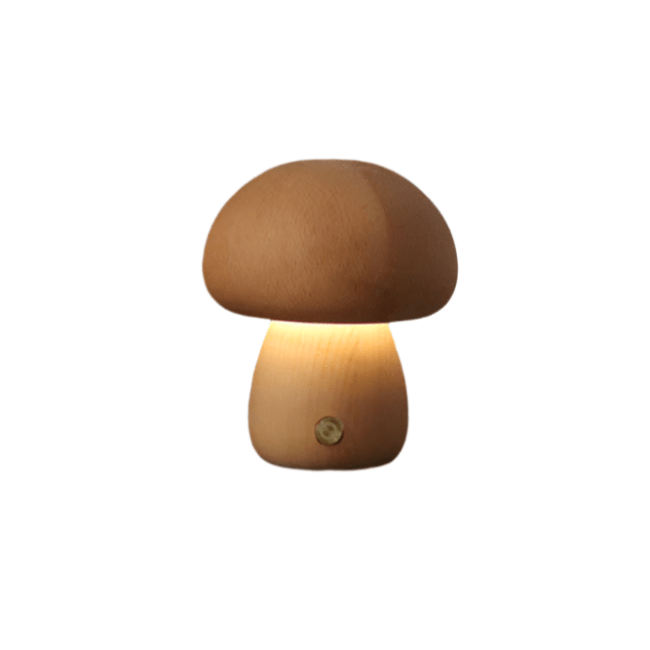 Oplaadbare Houten Paddestoelen Tafellamp - Stralend thuis Amsterdam