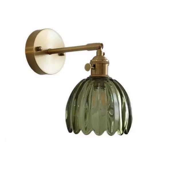 Retro bloemknop tulp glazen wandlamp