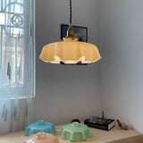 Retro Glazen Bloem Crème Hanglamp