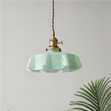 Retro Glazen Bloem Crème Hanglamp