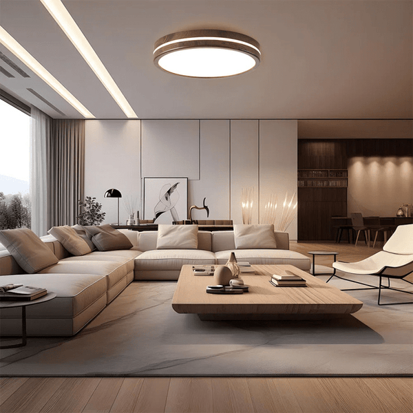 Ronde Houten Plafondlamp - Stralend thuis Amsterdam