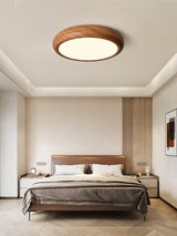Ronde plafondlamp met houtnerf - Stralend thuis Amsterdam