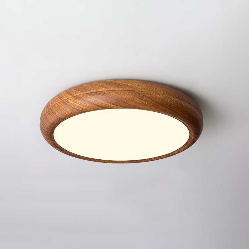 Ronde plafondlamp met houtnerf - Stralend thuis Amsterdam