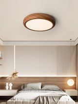 Ronde plafondlamp met houtnerf - Stralend thuis Amsterdam