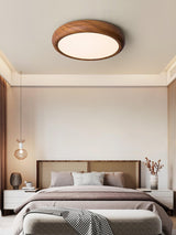 Ronde plafondlamp met houtnerf - Stralend thuis Amsterdam