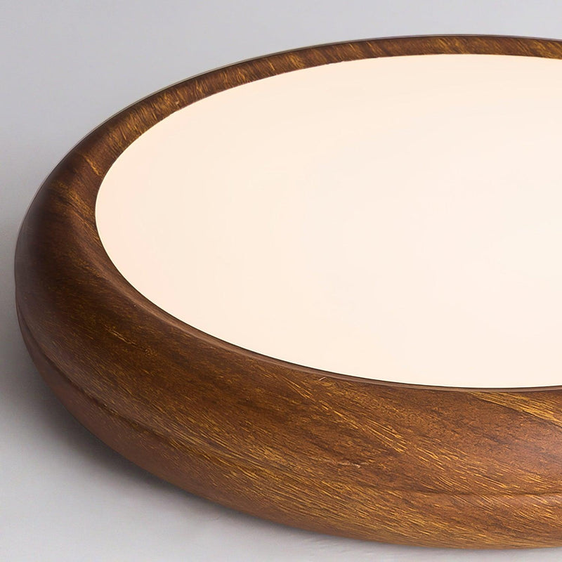 Ronde plafondlamp met houtnerf - Stralend thuis Amsterdam