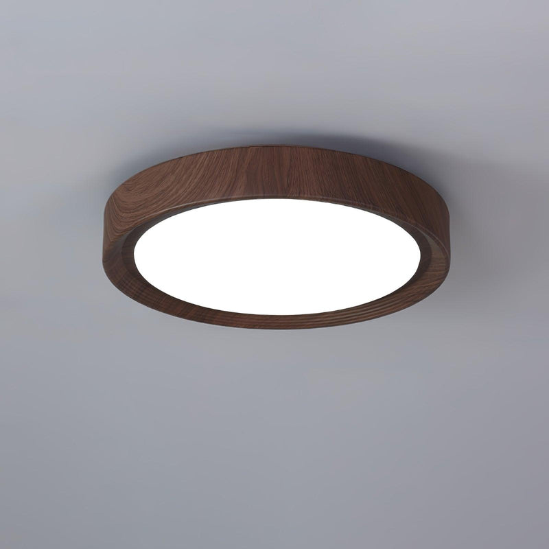 Ronde plafondlamp met houtnerf - Stralend thuis Amsterdam