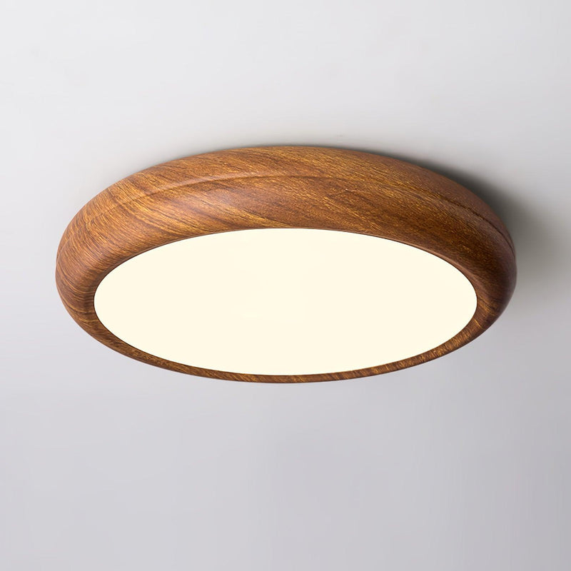 Ronde plafondlamp met houtnerf - Stralend thuis Amsterdam