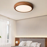 Ronde plafondlamp met houtnerf - Stralend thuis Amsterdam