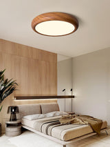 Ronde plafondlamp met houtnerf - Stralend thuis Amsterdam