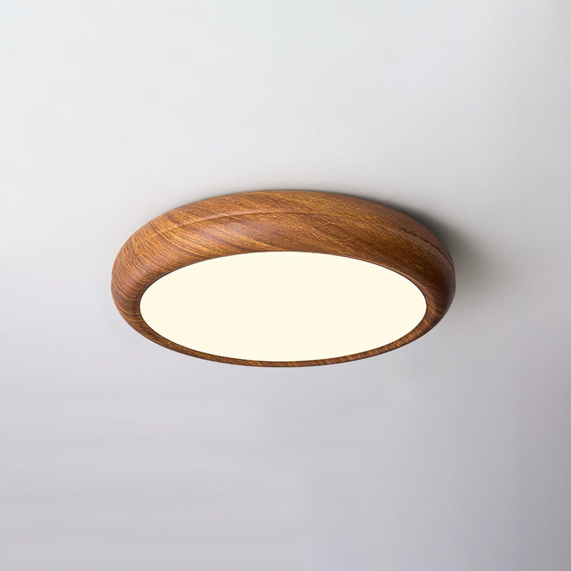 Ronde plafondlamp met houtnerf - Stralend thuis Amsterdam
