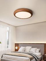 Ronde plafondlamp met houtnerf - Stralend thuis Amsterdam