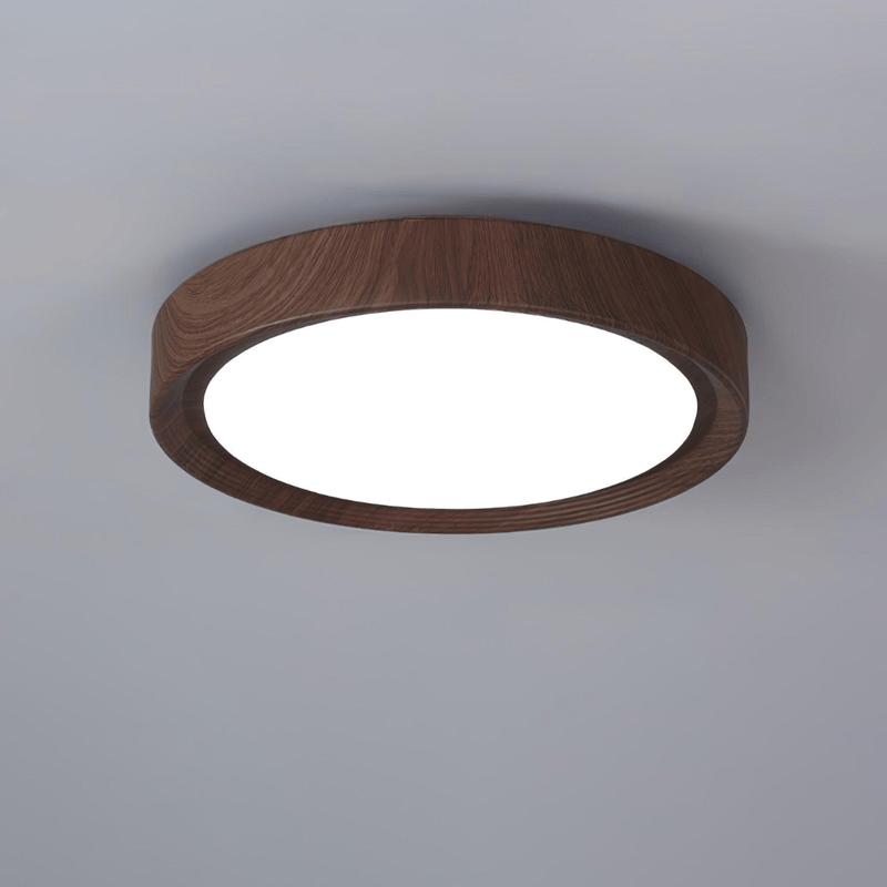 Ronde plafondlamp met houtnerf - Stralend thuis Amsterdam