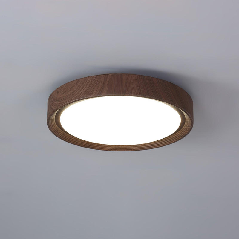 Ronde plafondlamp met houtnerf - Stralend thuis Amsterdam