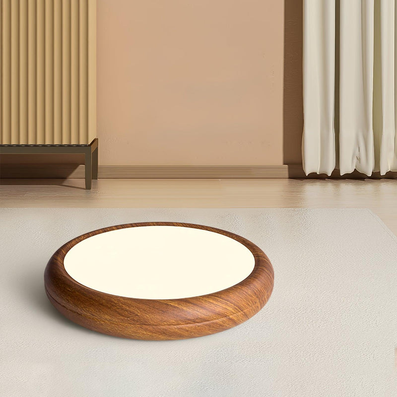 Ronde plafondlamp met houtnerf - Stralend thuis Amsterdam