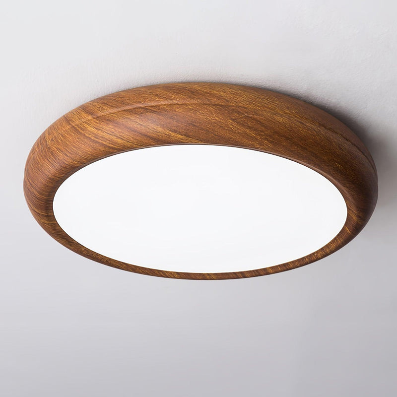 Ronde plafondlamp met houtnerf - Stralend thuis Amsterdam