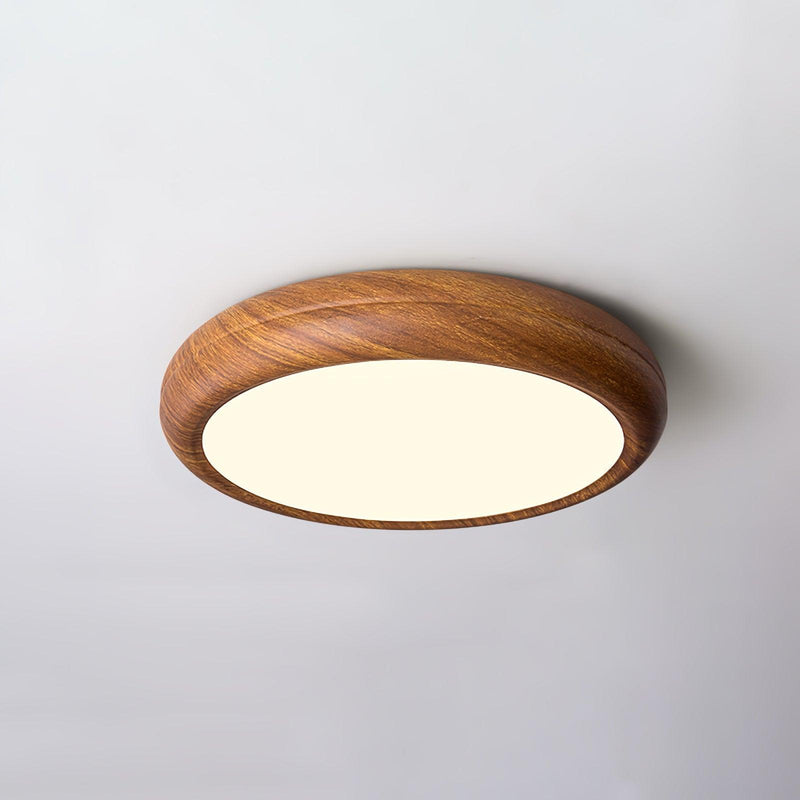Ronde plafondlamp met houtnerf - Stralend thuis Amsterdam