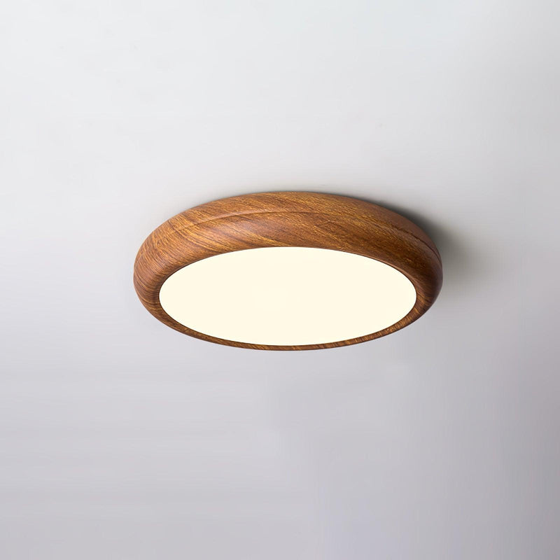 Ronde plafondlamp met houtnerf - Stralend thuis Amsterdam