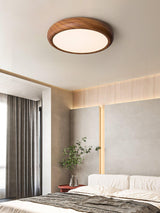 Ronde plafondlamp met houtnerf - Stralend thuis Amsterdam